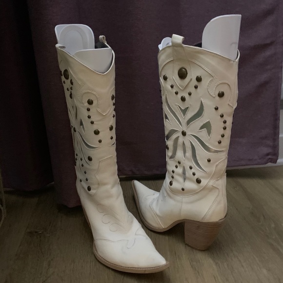 Shoes Women White Cowboy Boots Poshmark
